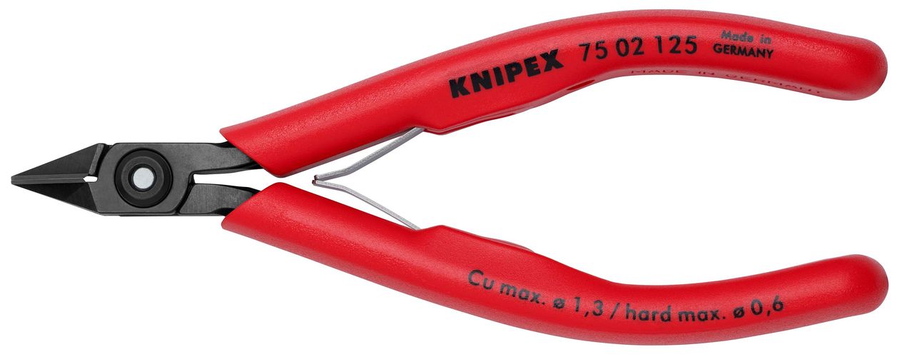 KNIPEX 75 02 125 Electronics Diagonal Cutter with plastic handles burnished 125 mm 75 02 125 4003773043720