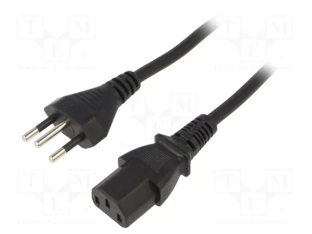 Cable; 3x0.75mm2; IEC C13 female,NBR 14136 (N) plug; PVC; 1.8m SUNNY SUNNY-C13B18