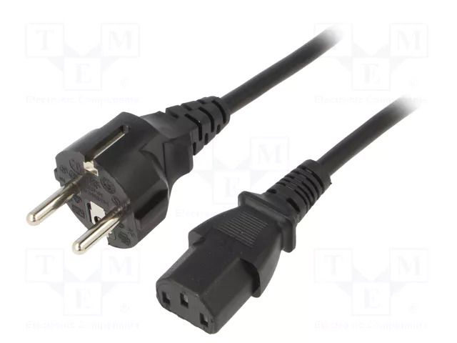 Cable; 3x0.75mm2; CEE 7/7 (E/F) plug,IEC C13 female; PVC; 1.8m SUNNY SUNNY-C13E18