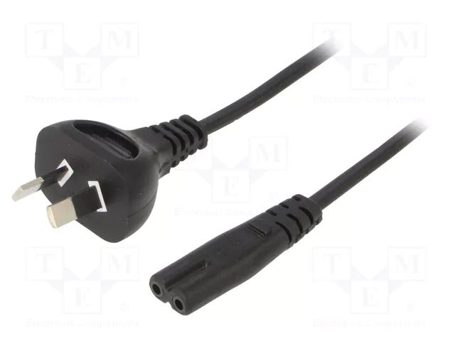 Cable; 2x0.75mm2; AS/NZS 3112 (I) plug,IEC C7 female; PVC; 1.8m SUNNY SUNNY-C7A18