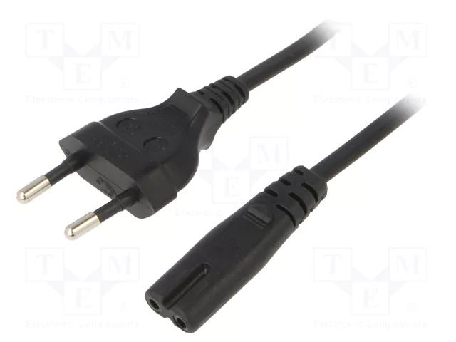 Cable; 2x0.75mm2; CEE 7/16 (C) plug,IEC C7 female; PVC; 1.8m SUNNY SUNNY-C7E18