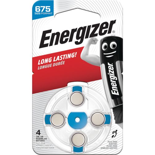 Cinka gaisa baterija AC675E (V675, ZA675, PR44, 7003ZD) dzirdes aparātam 1,45 V Energizer 4 gab. blisterī AZ675DP4 7638900349252