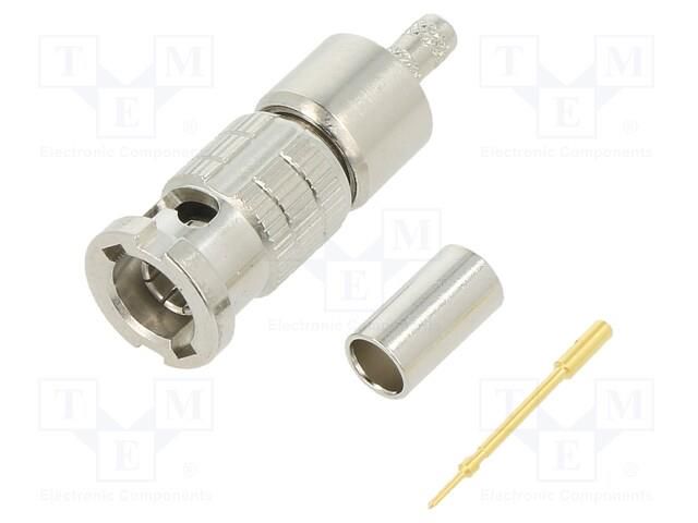 Connector: Micro BNC; plug; male; straight; 75Ω; HD-BNC; for cable AMPHENOL RF 034-1042
