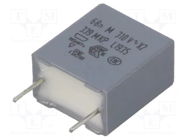 Capacitor: polypropylene; X2; 68nF; 630VDC; 310VAC; THT; ±20%; 7.5mm VISHAY BFC233920683
