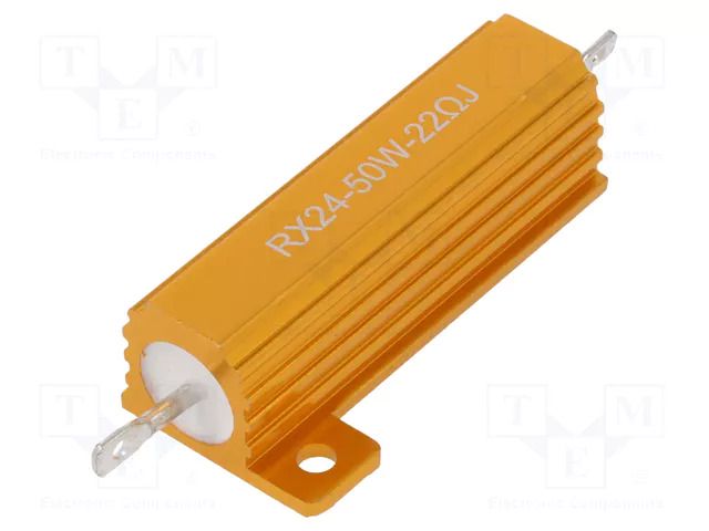 Resistor: wire-wound; with heatsink; 22Ω; 50W; ±5%; 50ppm/°C SR PASSIVES AHP50W-22RJ