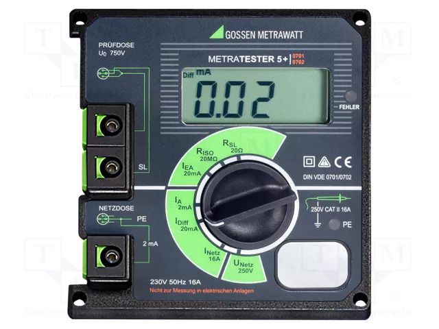 Meter: appliance meter; LCD; 3,5 digit (1999); METRATESTER 5+ GOSSEN METRAWATT GM-M700T