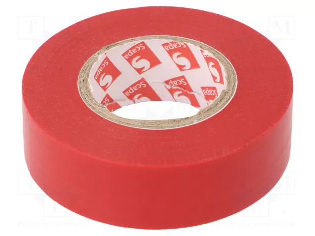 Tape: electrical insulating; W: 19mm; L: 20m; Thk: 0.13mm; red; 180% SCAPA SCAPA-2702-19/20RD