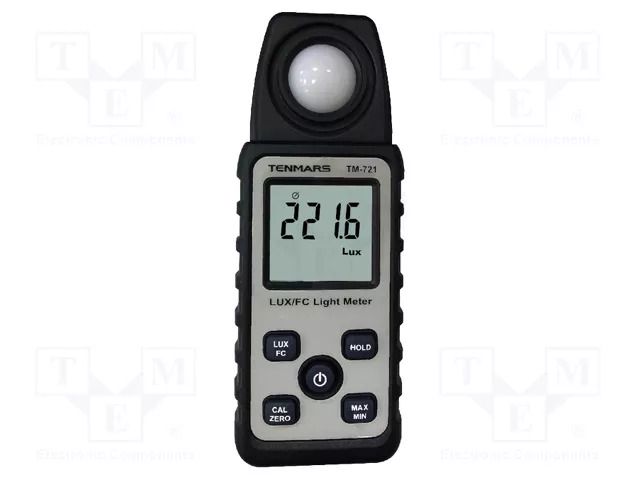 Light meter; 3%; lux,foot-candle; 2,5x/s; 48x23x133mm TENMARS TM-721