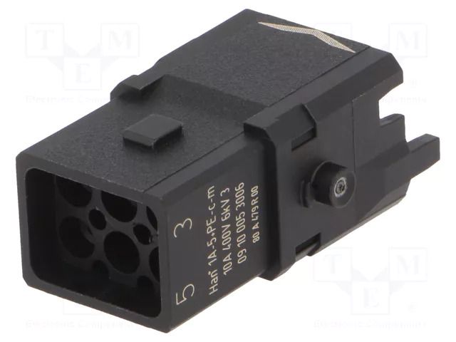 Connector: HDC; contact insert; male; Han® 1A; PIN: 6; 5+PE; size 1A HARTING 09100053006