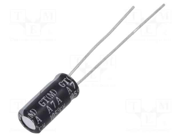 Capacitor: electrolytic; low ESR; THT; 100uF; 25VDC; Ø5x11mm; ±20% SAMXON GT100/25