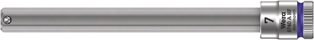 8740 A HF Zyklop bit socket with holding function, 1/4" drive, 7.0x100.0, Wera 05003342001