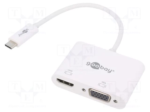 Adapter; USB 3.0; D-Sub 15pin socket,HDMI socket,USB C plug GOOBAY USB.C-ADAP-15