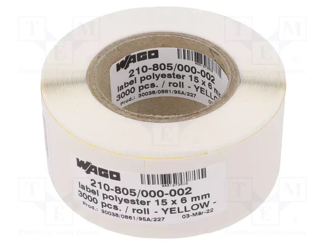 Label; 6mm; 15mm; yellow; self-adhesive WAGO WAGO-210805/000002