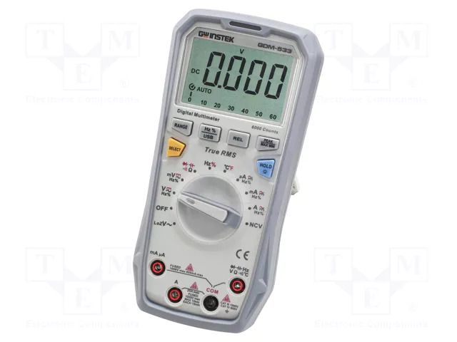 Digital multimeter; USB; LCD; (5999); Bargraph: 31segm; True RMS GW INSTEK GDM-533