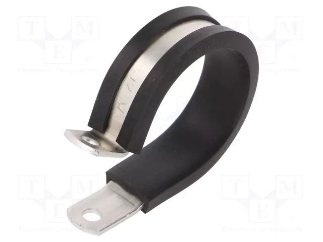 Fixing clamp; ØBundle : 34.9mm; W: 12.7mm; aluminium HELLERMANNTYTON ALU24C-AL/CR-BK