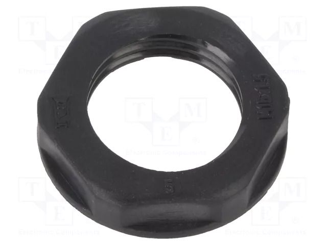 Nut; M16; polyamide; black; Thread: metric; Pitch: 1.5; -20÷90°C BM GROUP BM4817N