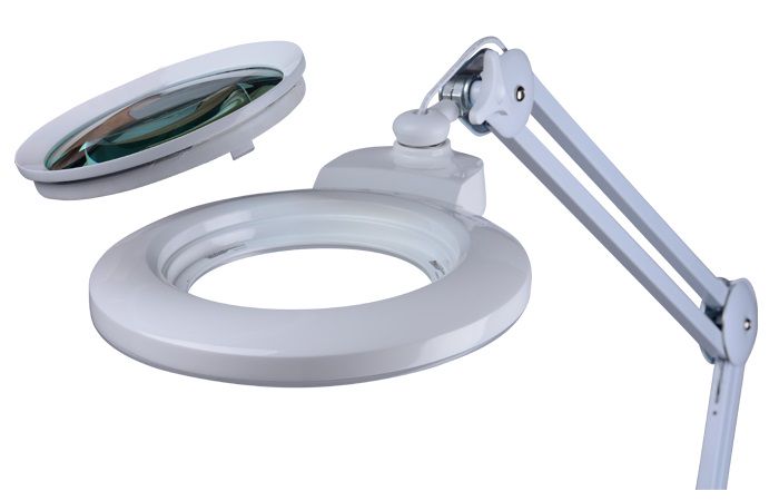 Palielināmā lampa 230Vac 16W Ø178mm stikls, 5 dioptrijas, SMD LED ML/9006LED-178