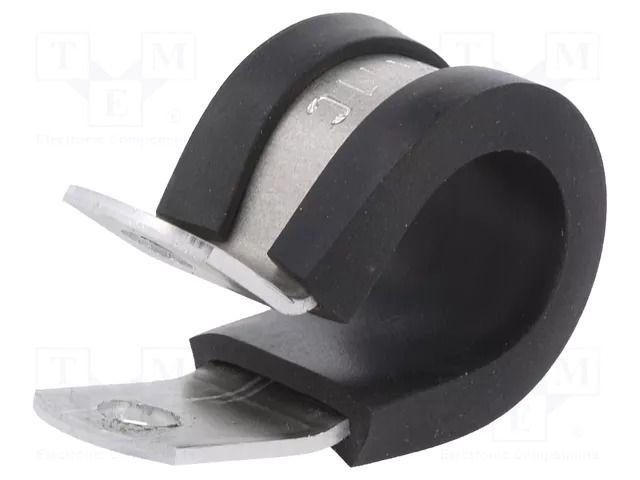Fixing clamp; ØBundle : 14.3mm; W: 12.7mm; aluminium HELLERMANNTYTON ALU11C-AL/CR-BK