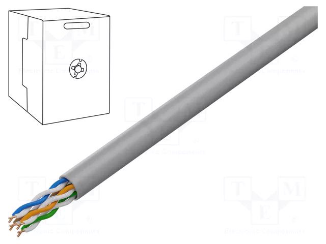 Wire; U/UTP; 4x2x24AWG; 5e; wire; Cu; Insulation: PVC; grey; 305m BELDEN BELDEN.1583E