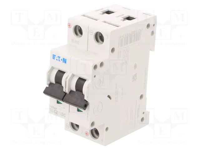 Circuit breaker; 250VDC; Inom: 2A; Poles: 2; for DIN rail mounting EATON ELECTRIC FAZ-C2/2-DC
