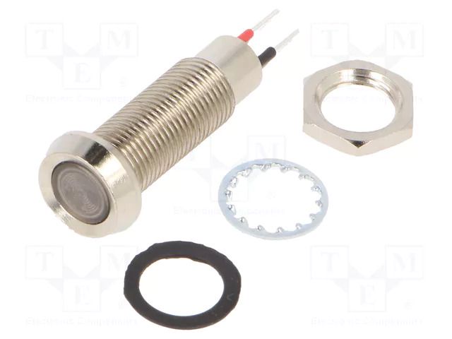 Indicator: LED; recessed; red; 24÷28VDC; Ø8.1mm; IP67; connectors MARL 508-501-23