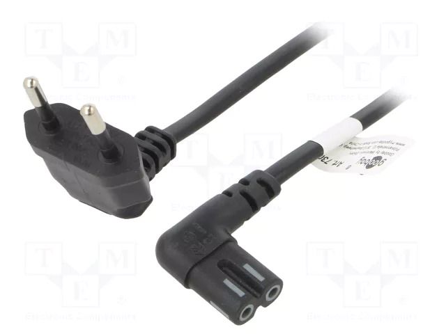 Cable; 2x0.75mm2; PVC; 1.5m; black; 2.5A; 250V; Sonos GOOBAY SN16-02/07/015B
