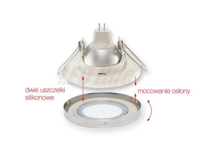 Iebūvējams LED line® downlight tipa mitrumdrošs apaļš balts 245404 5901583245404