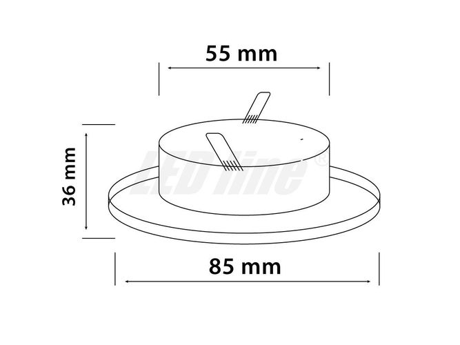 Iebūvējams LED line® downlight tipa mitrumdrošs apaļš balts 245404 5901583245404