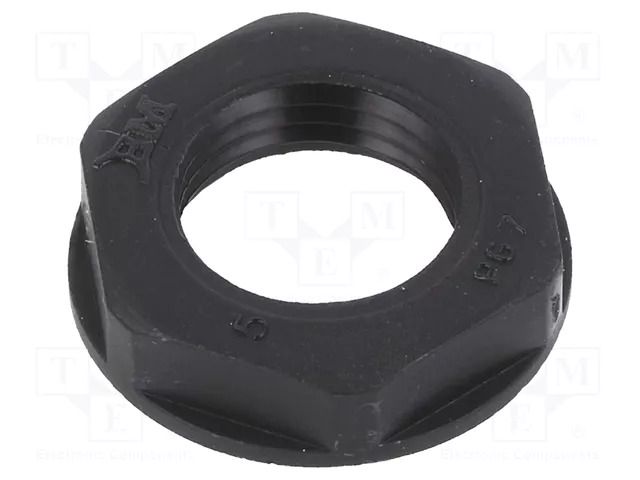 Nut; PG7; polyamide; black; Thread: PG; -20÷90°C BM GROUP BM4807N