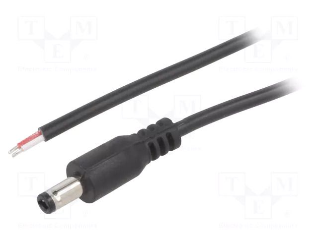 Cable; 2x0.5mm2; wires,DC 5,5/2,5 plug; straight; black; 1.5m BQ CABLE DC.CAB.4600.0150