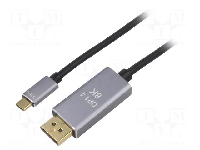 Adapter; DisplayPort 1.4,USB 3.1; DisplayPort plug,USB C plug VCOM CU480MC-1.8