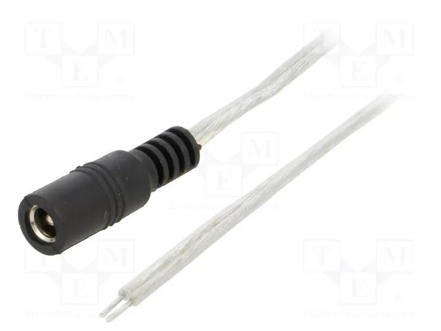 Cable; 2x0.5mm2; wires,DC 5,5/2,5 socket; straight; transparent BQ CABLE DC.CAB.8400.0300