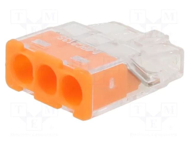 Quick splice; 24A; 450V; spring clamp; orange; polycarbonate; 11mm SIMET PC213S