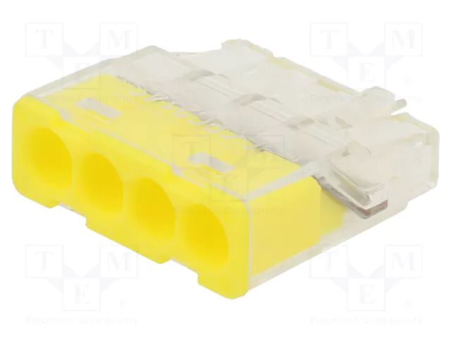 Quick splice; 24A; 450V; spring clamp; yellow; polycarbonate; 11mm SIMET PC214S
