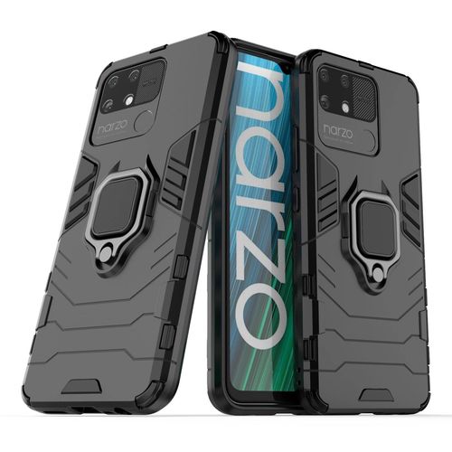 Ring Armor tough hybrid case cover + magnetic holder Realme Narzo 50A black, Hurtel 5907769344992 5907769344992
