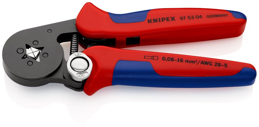 KNIPEX 97 53 04 SB Self-Adjusting Crimping Pliers for wire ferrules with lateral access with multi-component handles burnished 180 mm 97 53 04 SB 4003773030270