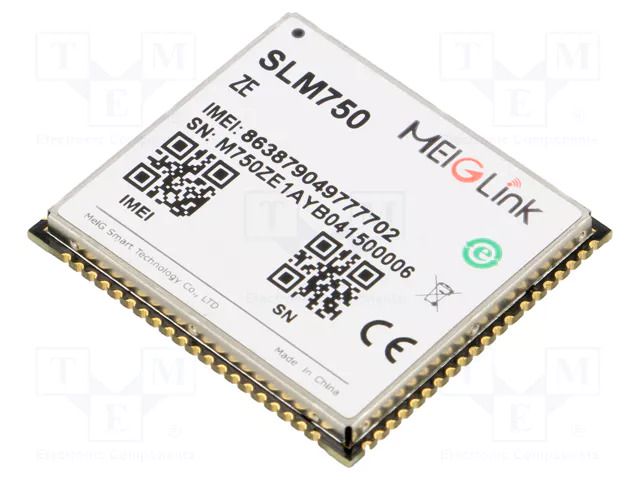 Module: LTE; Down: 10Mbps; Up: 5Mbps; LCC; 32x29x2.8mm; Network: WiFi MEIG SMART TECHNOLOGY SLM750-ZE