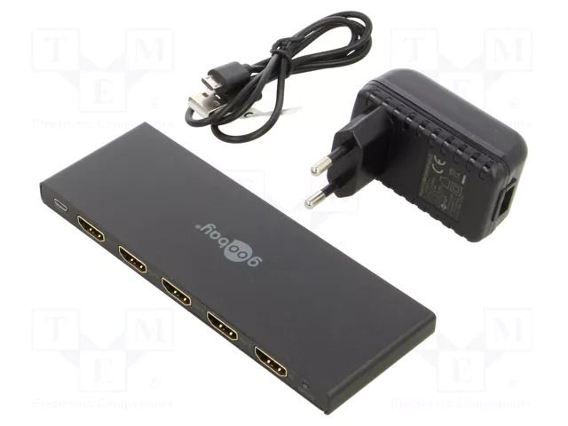 Splitter; HDCP 2.2,HDMI 2.0; Out: HDMI socket x4; black GOOBAY HDMI-SPLITTER-04