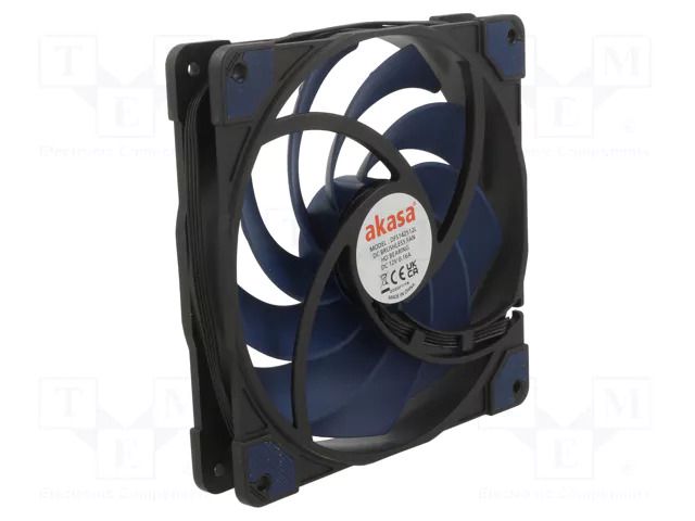 Fan: DC; axial; 12VDC; 140x140x25mm; 38.5dBA; HDB; 600÷1800rpm Akasa AK-FN118