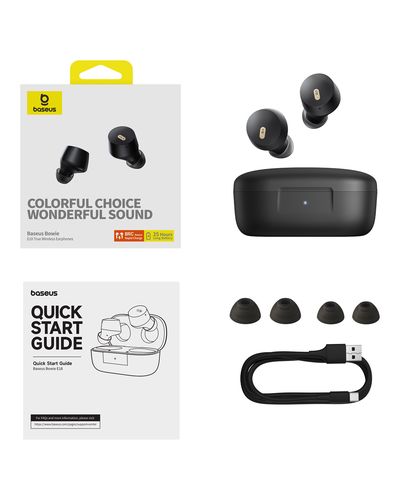 True Wireless Bluetooth 5.3 austiņas Bowie E18 ar uzlādes futrālīti, melnas krāsas A00023800123-00 6932172657253