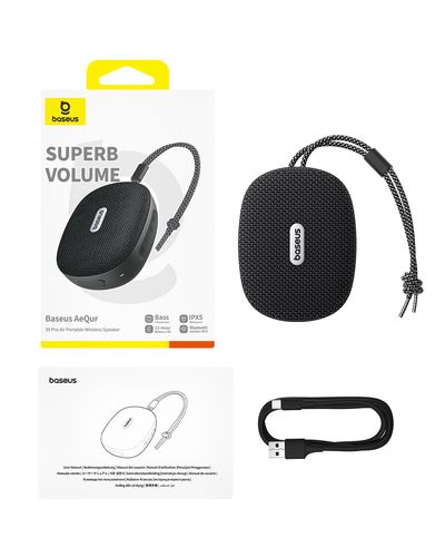 Portatīvais Bluetooth 5.4 skaļrunis 5W AeQur 35 Pro Air, melns A20077600127-00 6932172668495