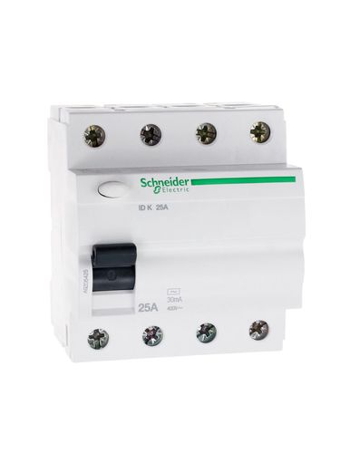 Noplūdes strāvas slēdzis Acti9 Lite IID K 4P 25A 30mA AC A9Z05425 3606480473906