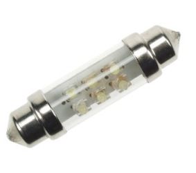 Spuldze 12V SV8.5 ar 6 gaismas diodēm Ø10x39mm, balta ACLL03W 5410329346546; 5901436736981