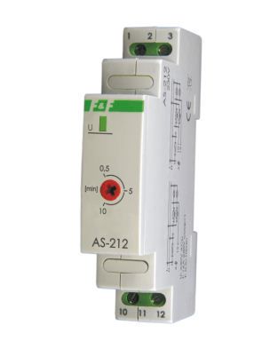 Taimeris 230V AC 16A 0.5...10min 18mm -20...50°C stiprināms uz DIN sliedi F&F AS-212 5908312592068