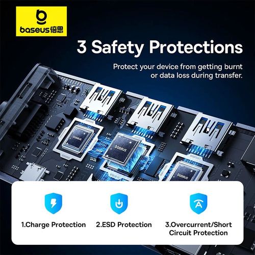 Docking station / adapteris USB C spraudnis - 4 veidu savienotāji (HDMI4K@60Hz*1+USB3.0*3+PD*1+SD/TF*1) UltraJoy BASEUS B00052803811-00 6932172646486