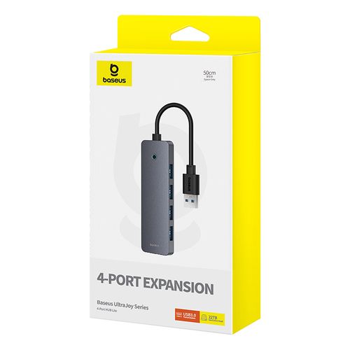 Sakabinātājs USB-A uz USB 3.0 4 porti + USB-C barošanas ports 50 cm, pelēks B0005280B811-01 6932172653262