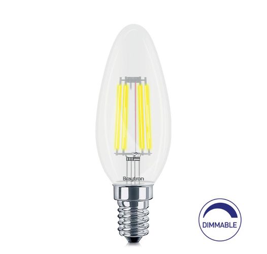 LED spuldze E14 230V C35 4W 470lm, FILAMENTS, silti balta 3000K, regulējama BA36-60410 5949097706417