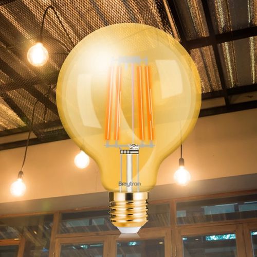LED spuldze E27 230V G95 6W 540lm, FILAMENTS, dzintara balta 2200K, regulējama BB47-60620 5949097704734