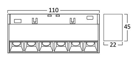 Magnētiskais LED sliedes gaismeklis 6W, neitrāli balts 4000K, šaurs leņķis, 370lm, 11cm BD60-01111 5949097723056