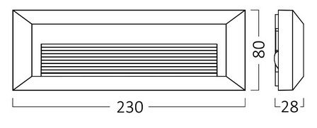 Pakāpiena gaisma, 3W 180lm, 3000K, white, hermetic IP65 BG38-01900 5949097729751